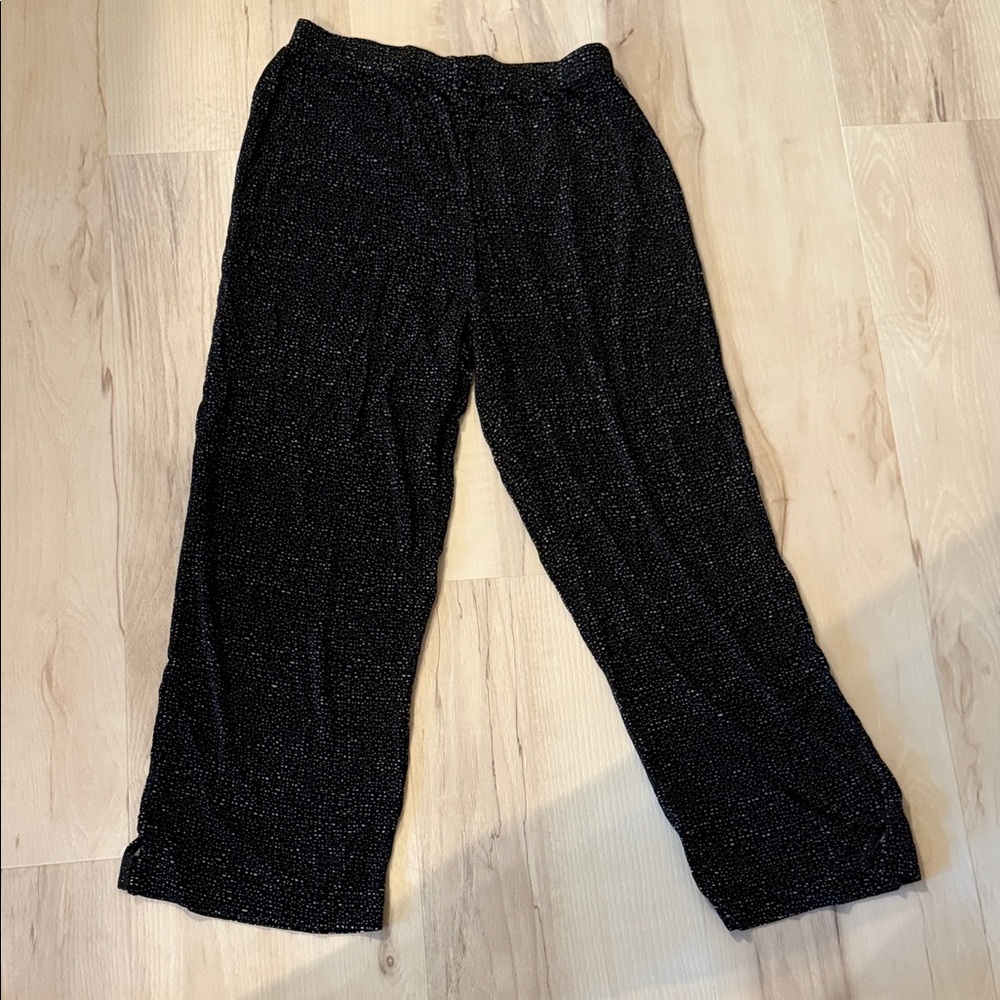 Chicos Travelers polka Dot Straight Pull On Stretch Travel Leg Pants SZ 0 2 Reg